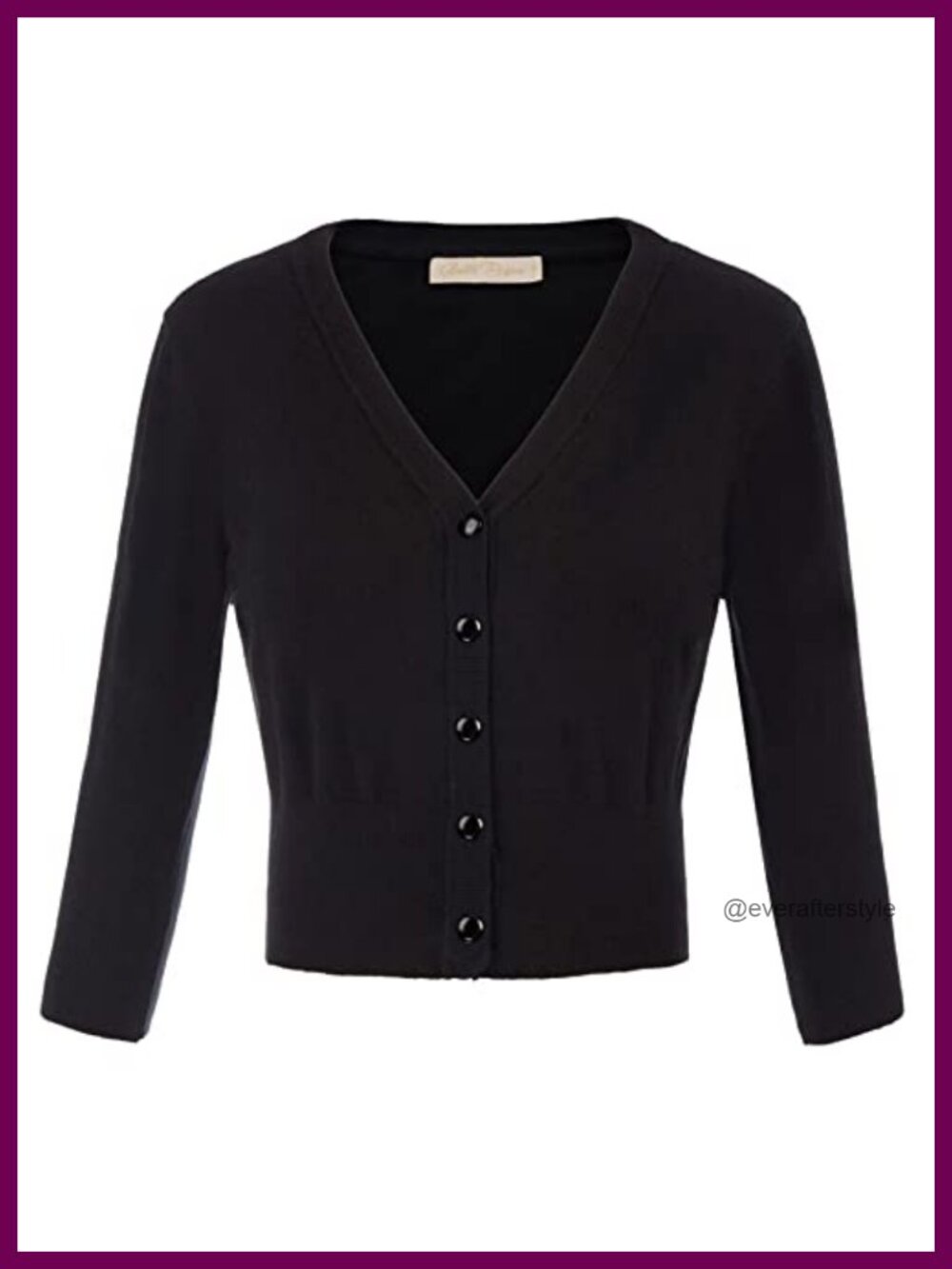 Cropped Cardigan Shrug 3/4 Sleeve Button Down Sweater